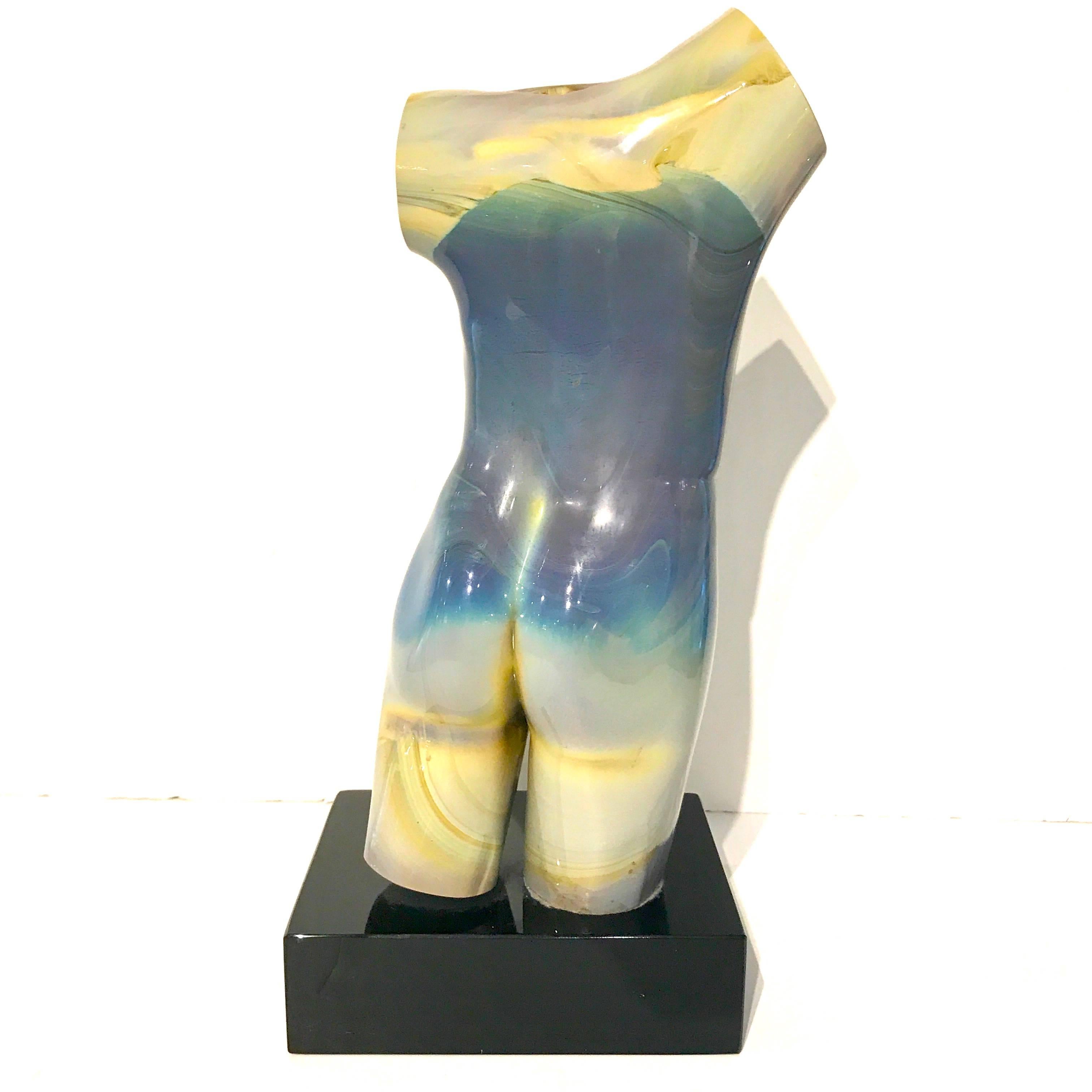 Male Torso Murano Calcedonia Glass Sculpture by Loredano Rosin 2