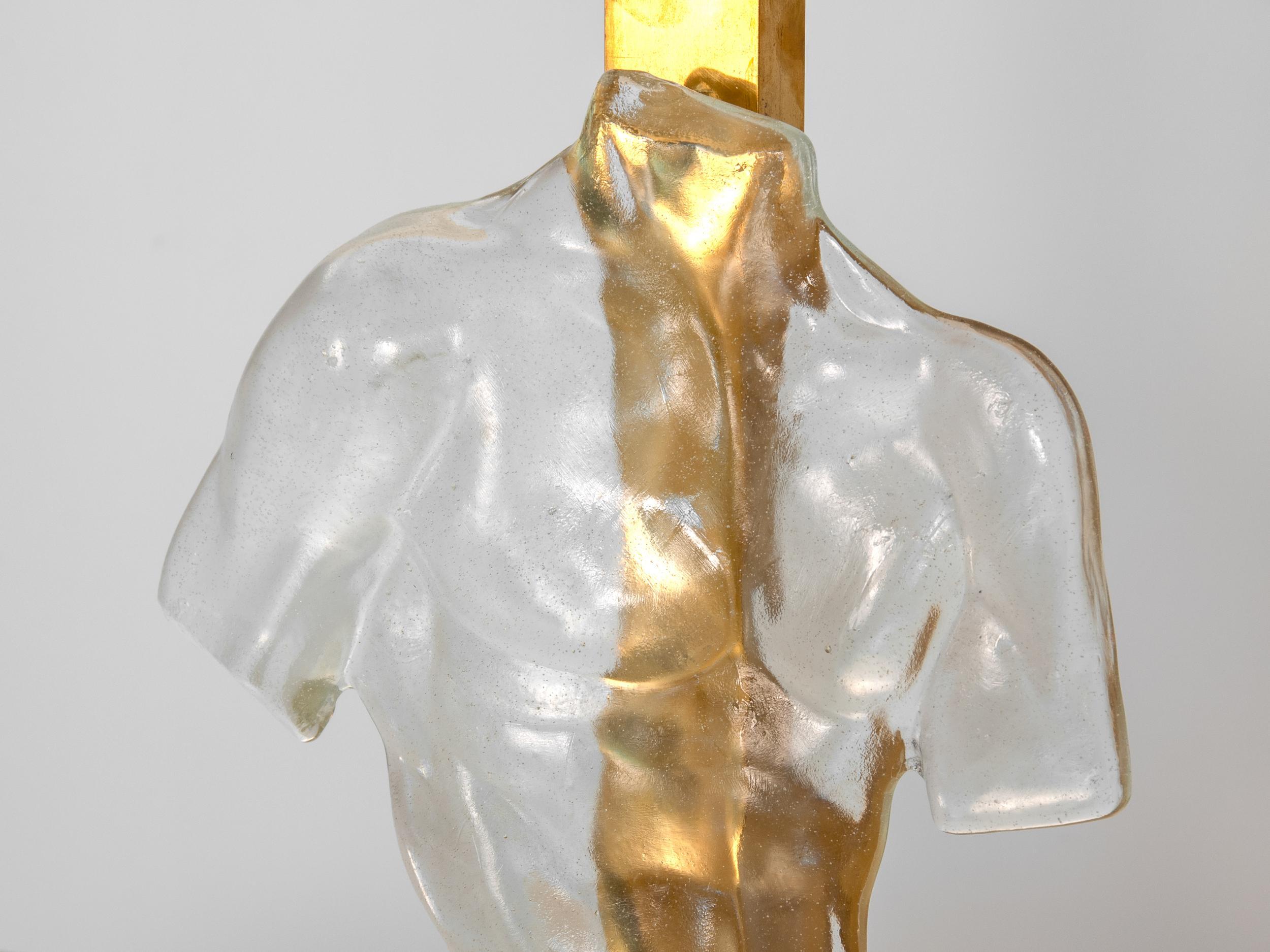 Amsterdam School Male Torso Murano Lamp