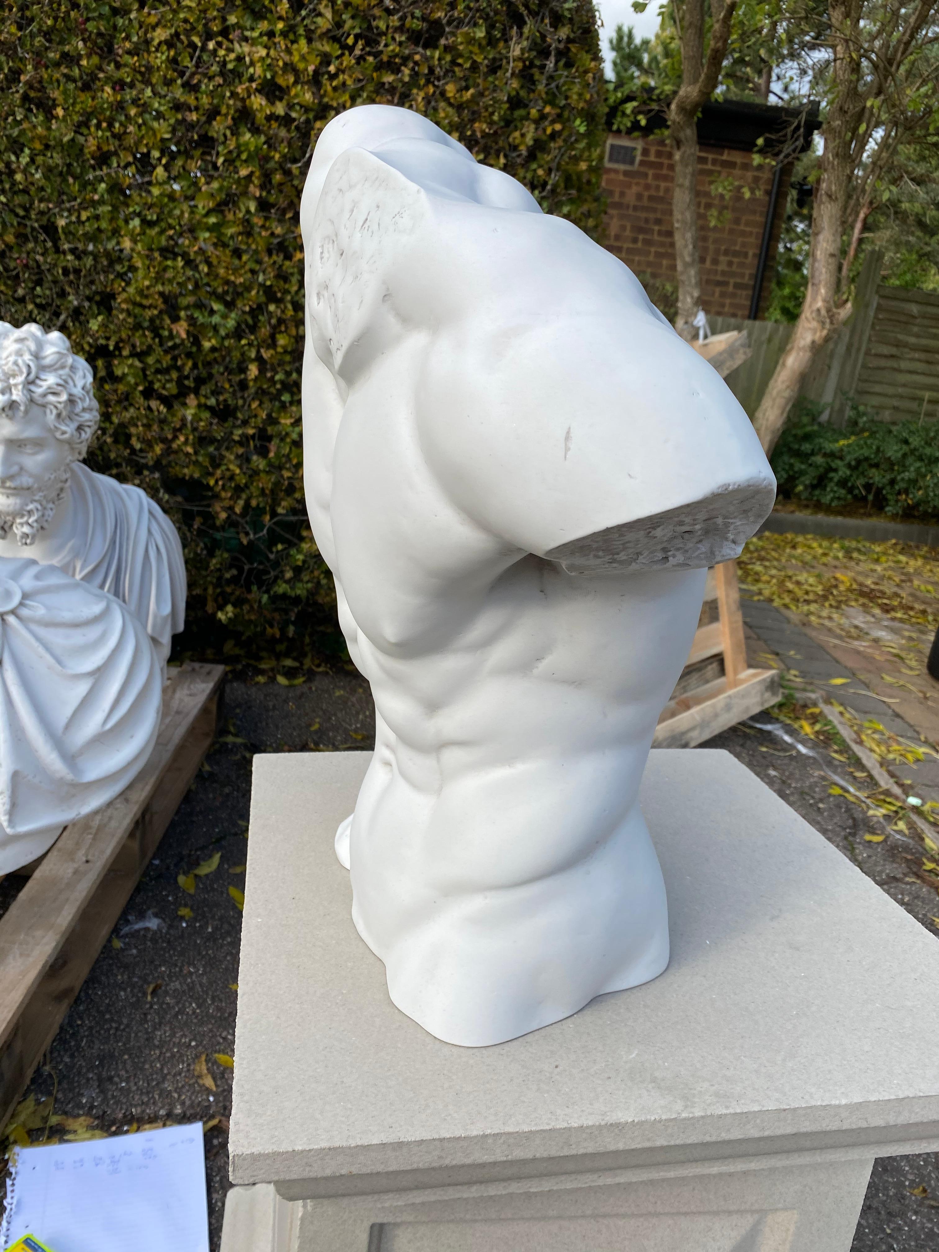 Scultura di torso maschile - stile classico del XX secolo in vendita 3