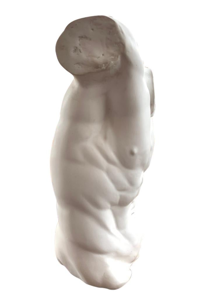 Cast Male Torso Statue, 20th Century