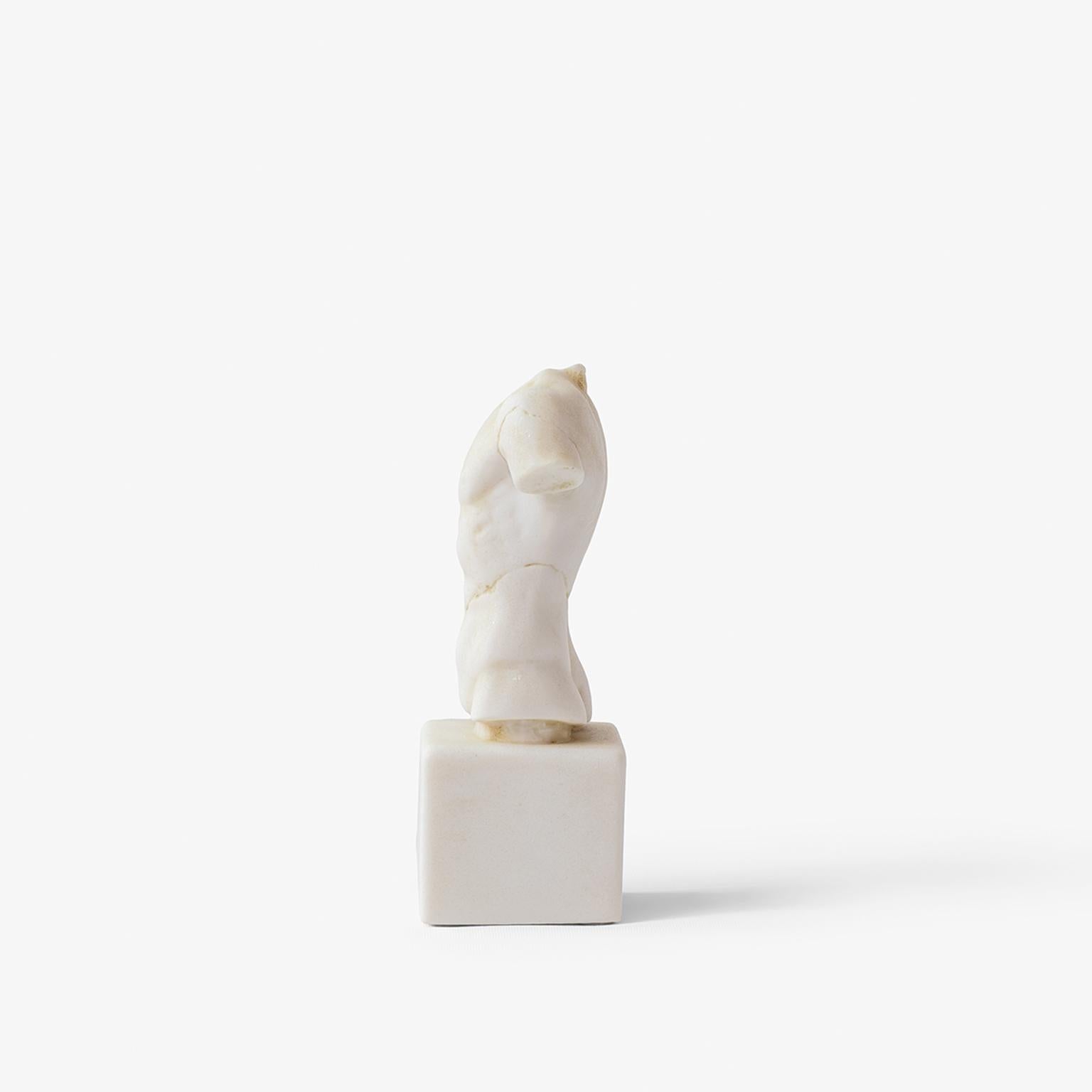 Turkish Male Torso Statue Made with Compressed Marble Powder Sculpture For Sale