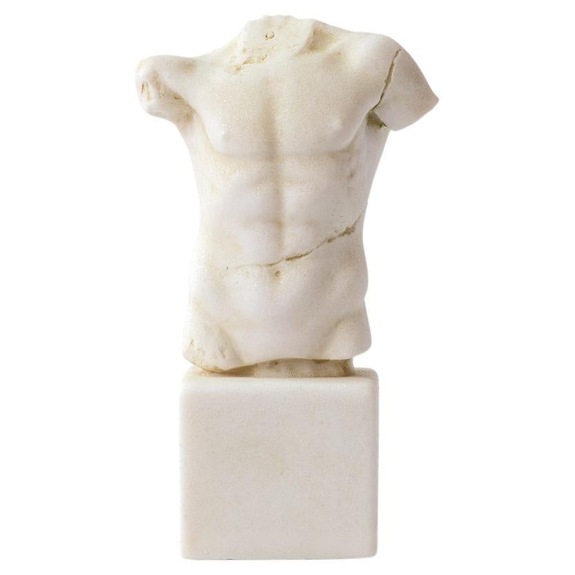 Male Torso Statue Made with Compressed Marble Powder Sculpture For Sale