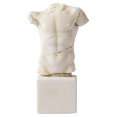 Male Torso Statue Made with Compressed Marble Powder Sculpture