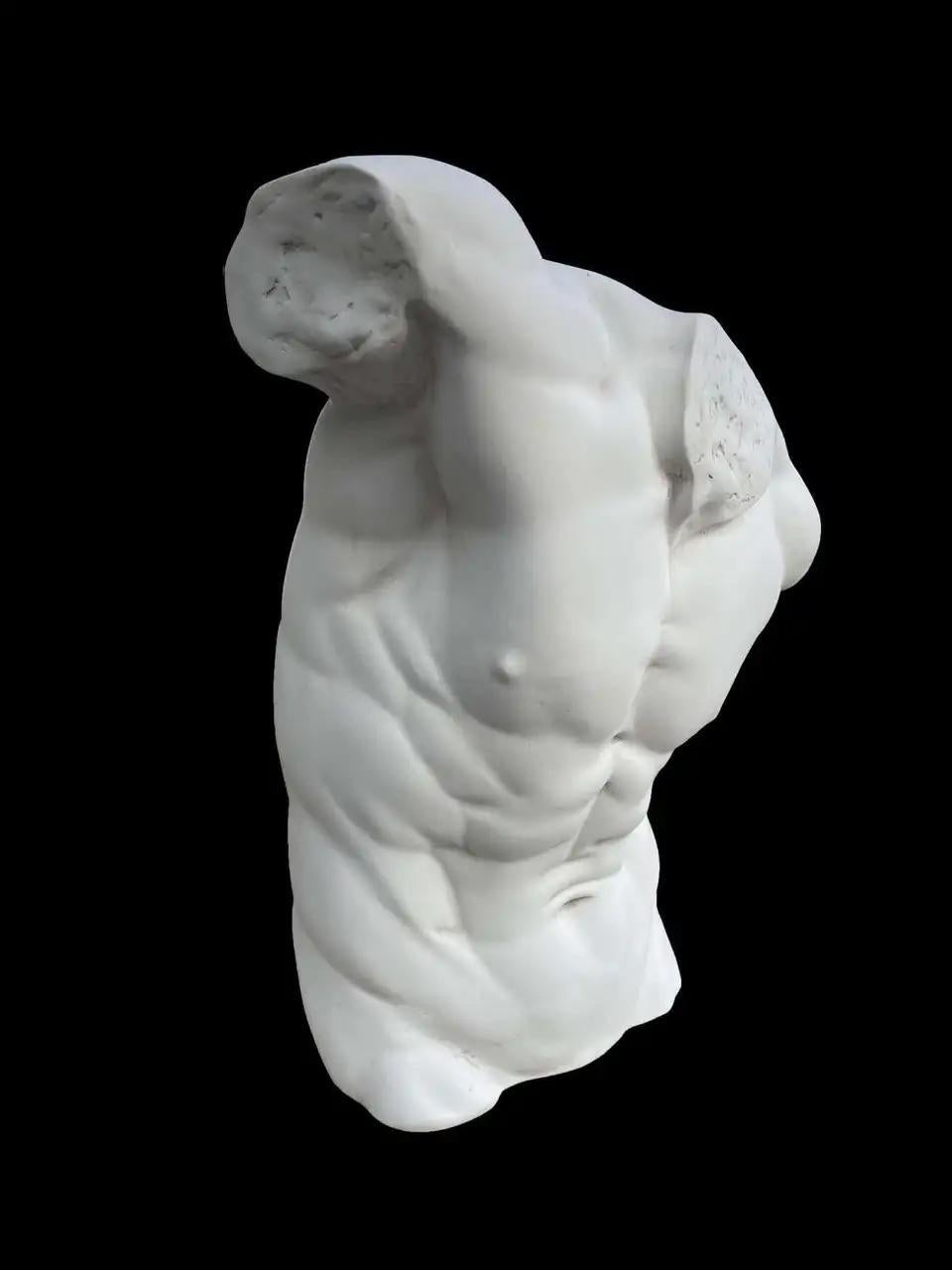 European Male Torso Statue Scultpure, 20th Century For Sale