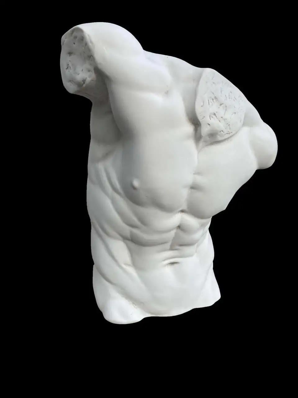 Male Torso Statue Scultpure, 20th Century In Excellent Condition For Sale In Southall, GB