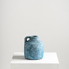 Male Vase, Handmade Textured Terracotta in Blue