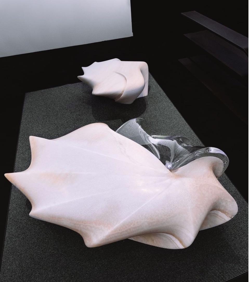 Contemporary Marble and Polished Plexiglass Center Table Designed by Zaha Hadid For Sale