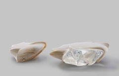 Italian Marble Center Table created in Honed Ivory Onyx designed by Zaha Hadid