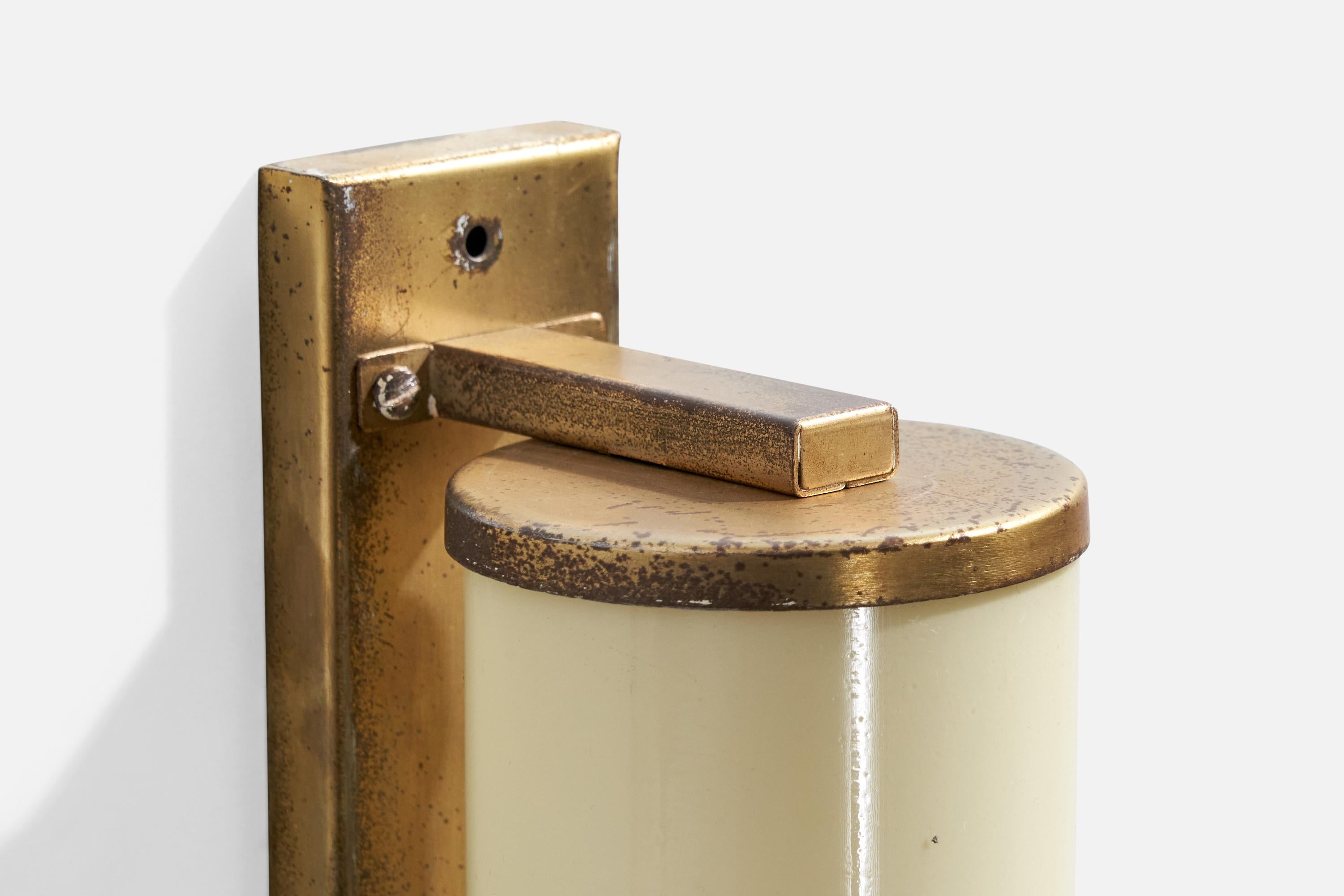 Malecor, Wall Lights, Brass, Glass, Germany, 1950s 1