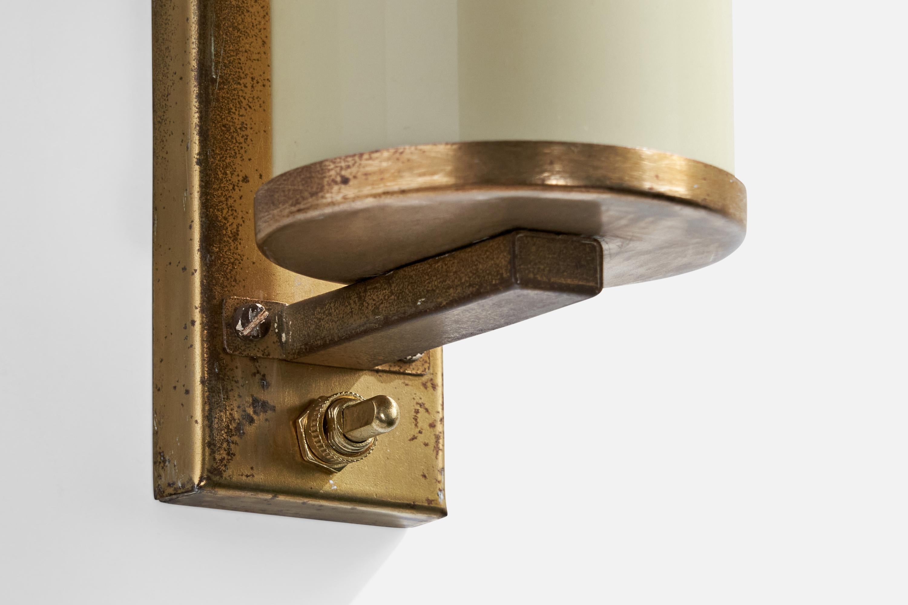Malecor, Wall Lights, Brass, Glass, Germany, 1950s 3