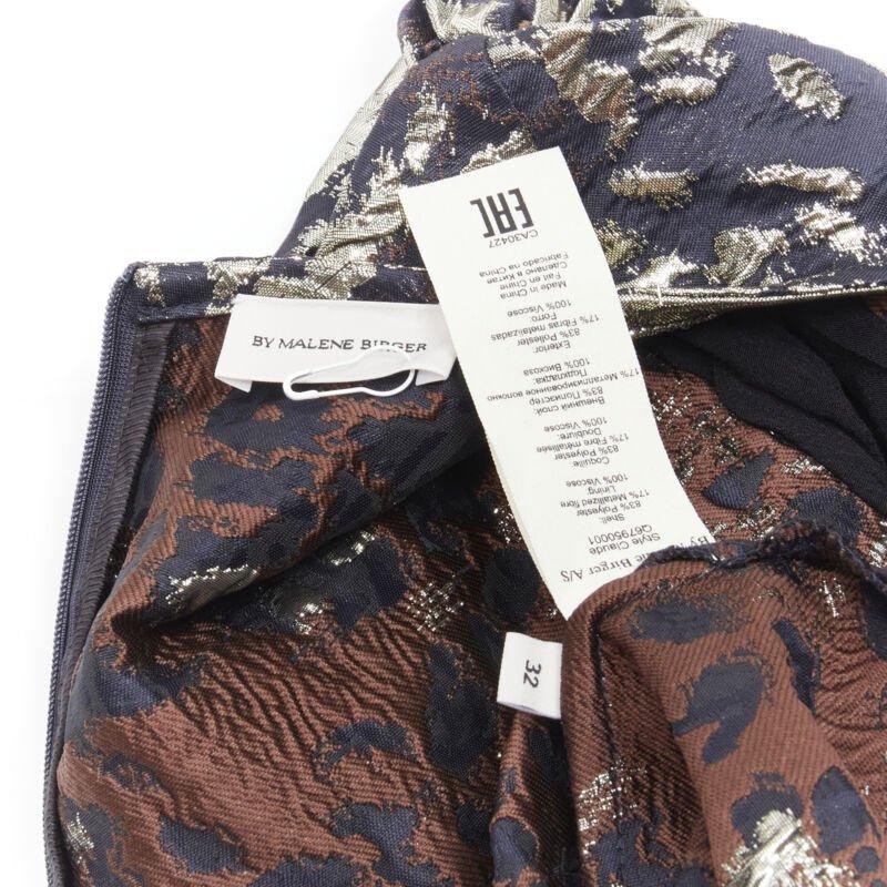 MALENE BIRGER blouse de soirée à manches bouffantes en jacquard noir et or FR34 XS en vente 4