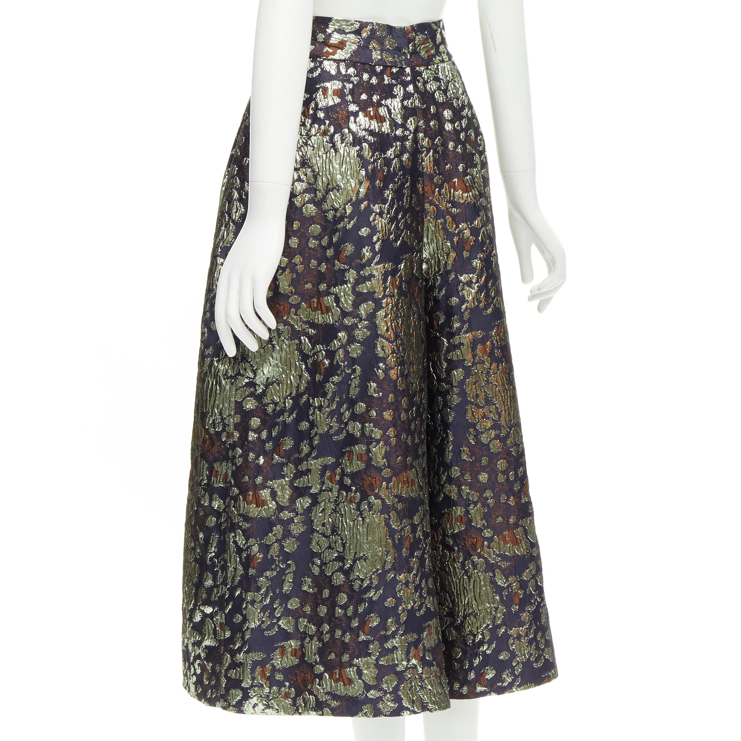 MALENE BIRGER Dinard gold metallic brocade wide leg culottes pants FR32 XXS For Sale 1