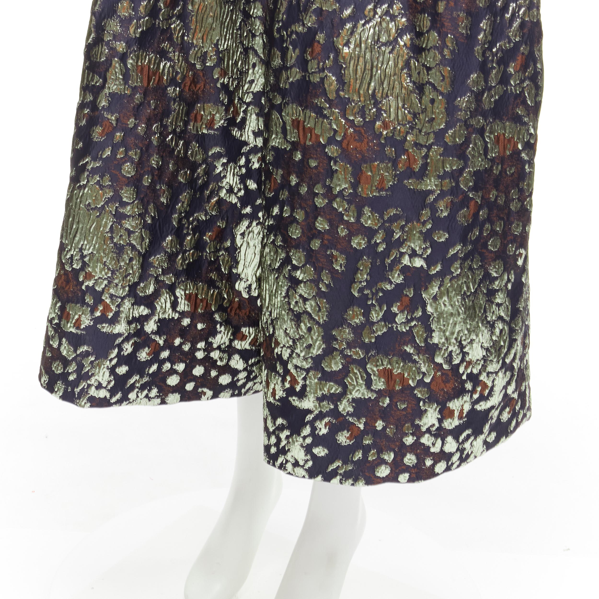MALENE BIRGER Dinard gold metallic brocade wide leg culottes pants FR32 XXS For Sale 2