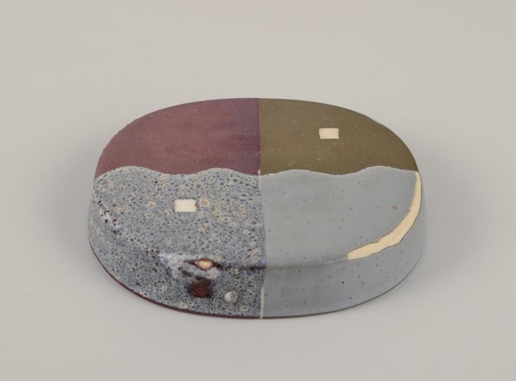 Malene Müllertz, Danish ceramist. Unique lidded box in ceramics. For Sale 1