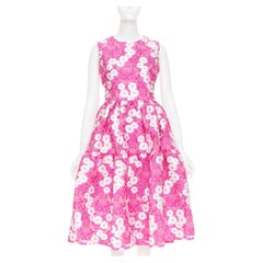 MALENE ODDERSHEDE BACH 2018 Papaver jacquard sleeveless flared midi dress M