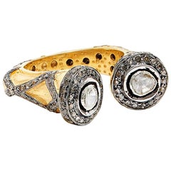 Malerie Diamond 22 Karat Gold Overlay Silver Cocktail Ring
