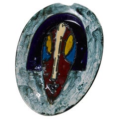 "MALEVITCH" DECORATIVE PLATE IN GLAZED CERAMIC, 1950s.