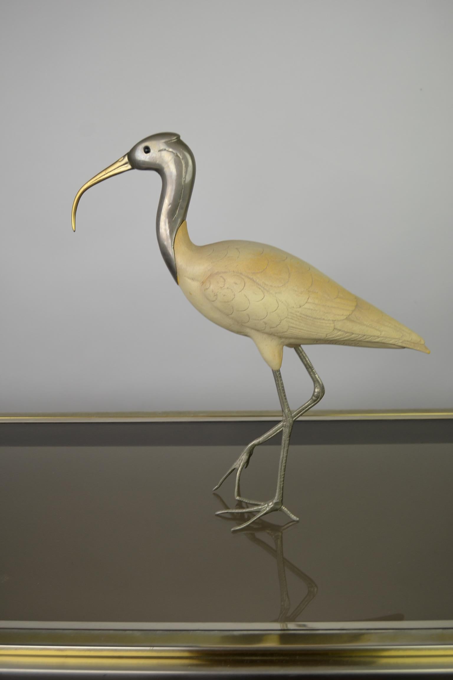 Hollywood Regency Ibis Bird Sculpture by Malevolti Italy, 1950s