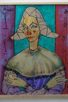 Malfet Eglomisé Harlequin Pierrot Painting