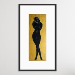 Black Angel - XXI century, Figurative nude print, Mixed media