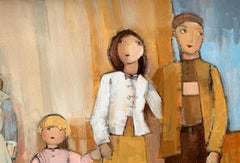 A Family. Contemporary Figurative Oil Painting, Warm colors, Polish artist
