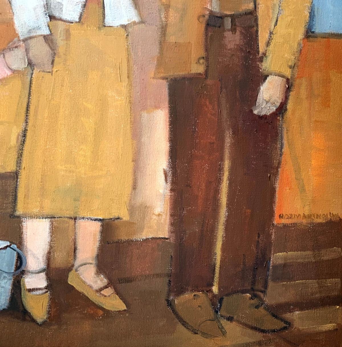 A Family. Contemporary Figurative Oil Painting, Warm colors, Polish artist For Sale 3