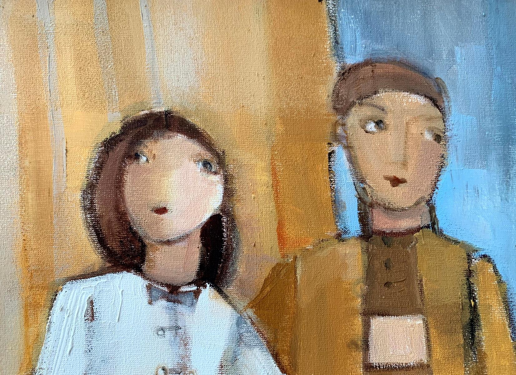 A Family. Contemporary Figurative Oil Painting, Warm colors, Polish artist For Sale 5