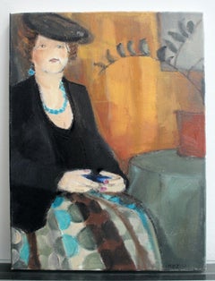 Dorota - XXI Century, Contemporary Figurative Oil Painting, Portrait, Interior