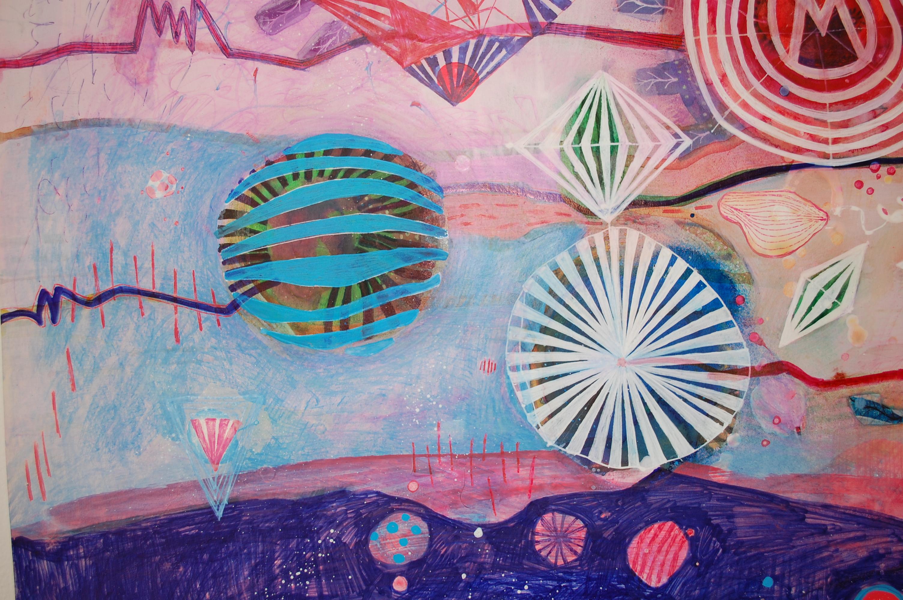 Lavoro di elettrocardiogramma su carta - Painting Espressionismo astratto di Malgosia Kiernozycka