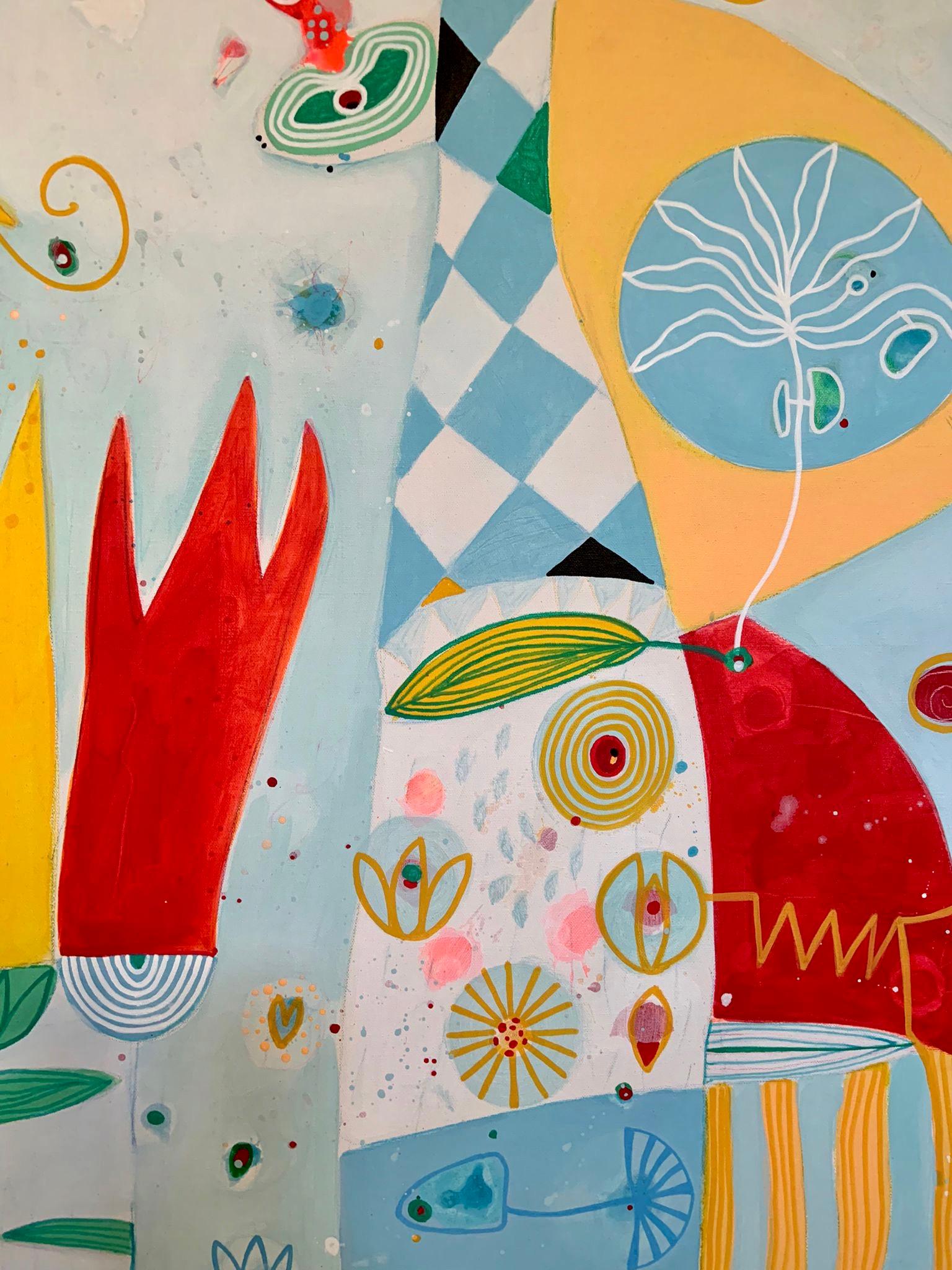 Peekaboo II - Painting Espressionismo astratto di Malgosia Kiernozycka