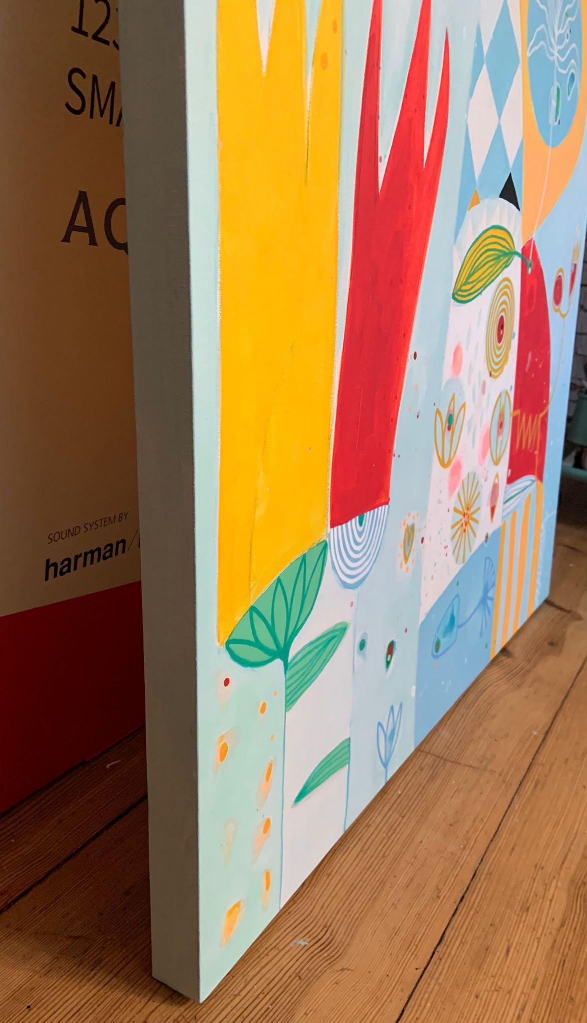 Peekaboo II Astratto figurativo 
L'artista ha apposto la sua firma nell'angolo in basso a destra della copertina della galleria.
Malgosia Kiernozycka è nata a Breslavia, in Polonia. Si è diplomata alla Scuola di Belle Arti e ha ricevuto una borsa di