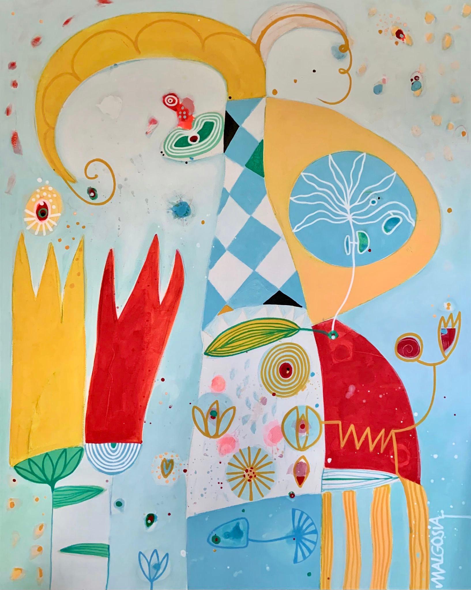 Abstract Painting di Malgosia Kiernozycka - Peekaboo II