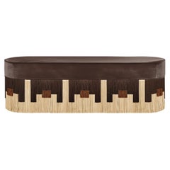 Mali Chocolate Brown velvet Bench by Lorenza Bozzoli Couture