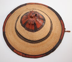 Mali West Africa Conical Leather and Straw Tribal Fulani Hat