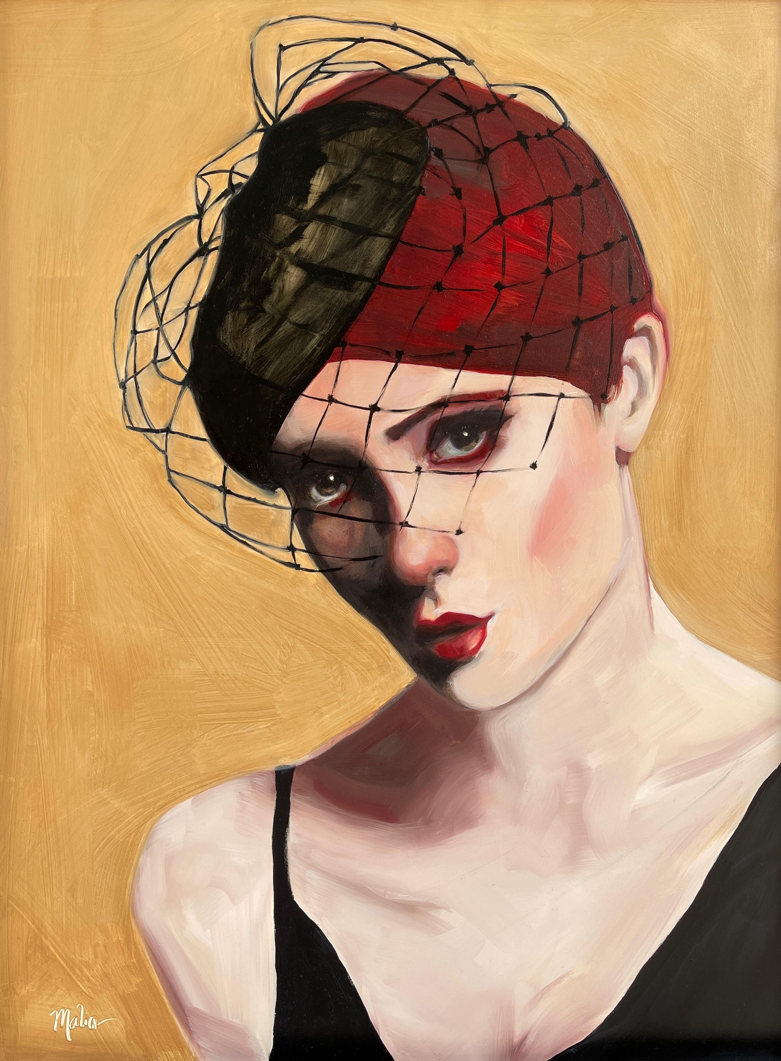 Malia Pettit Portrait Painting - Fascinator, Oil Painting