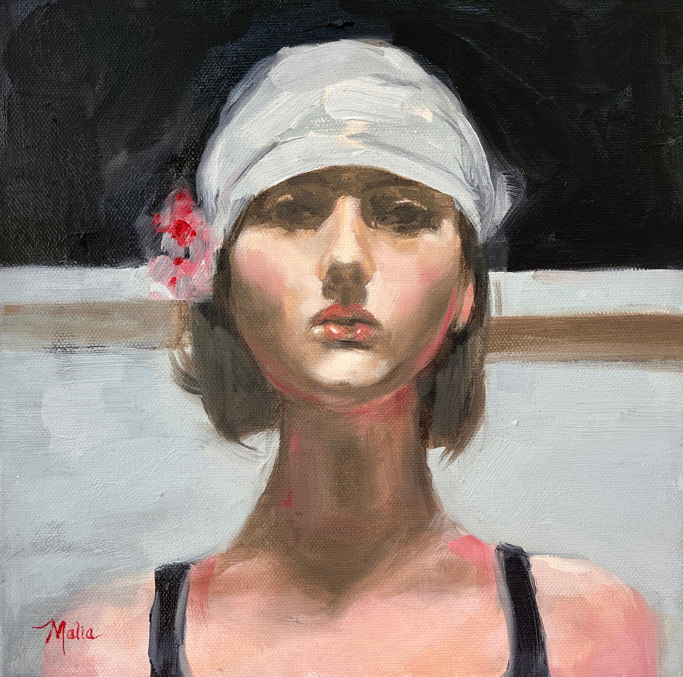 Malia Pettit Figurative Painting - Lessons from the Back Seat, Oil Painting