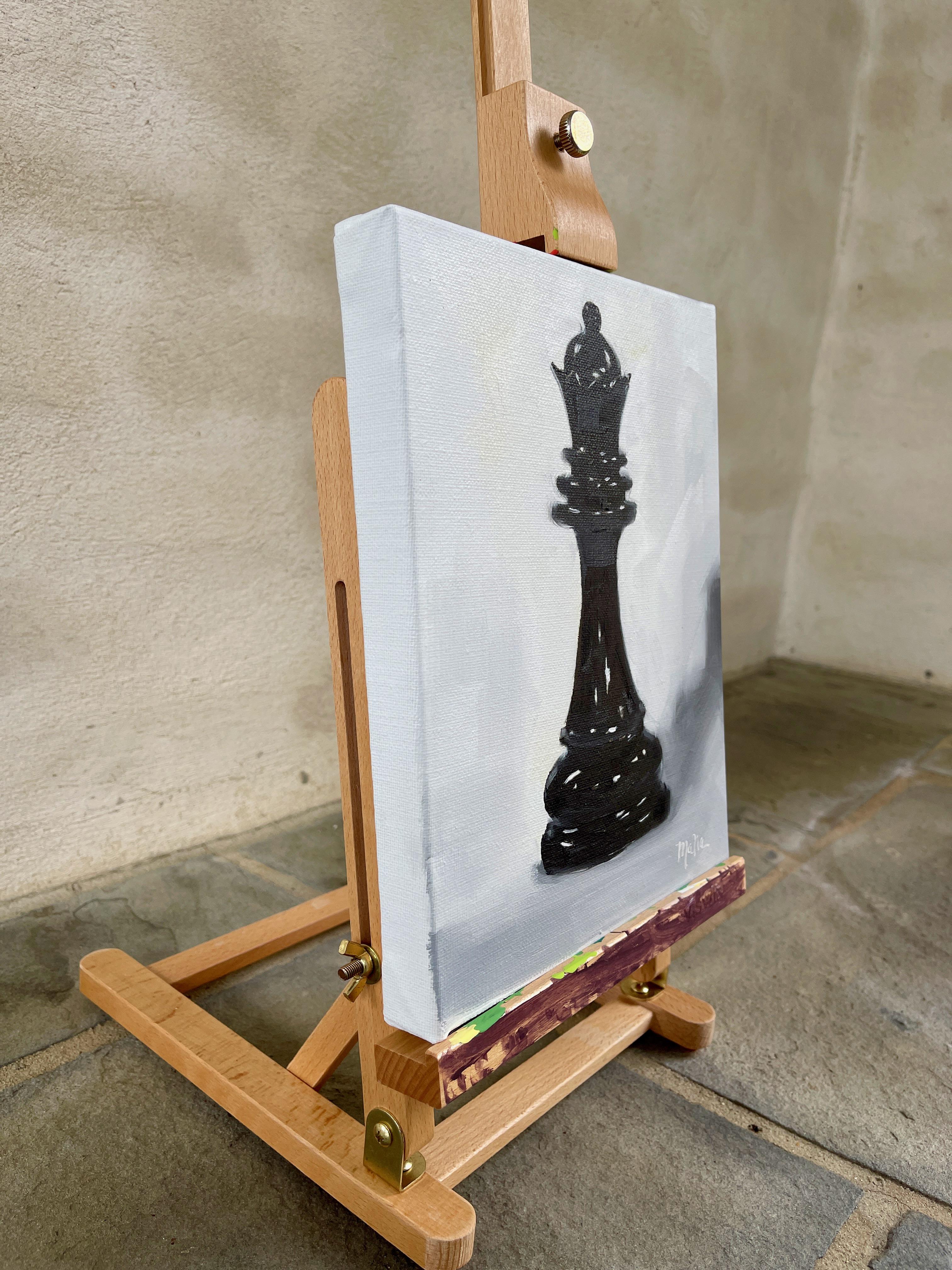 <p>Artist Comments<br>A shiny chess piece reflects artist Malia Pettit's love for portraying powerful women and captivating still-life subjects. With the ability to move in any direction and cover as much ground as she desires, the queen stands out