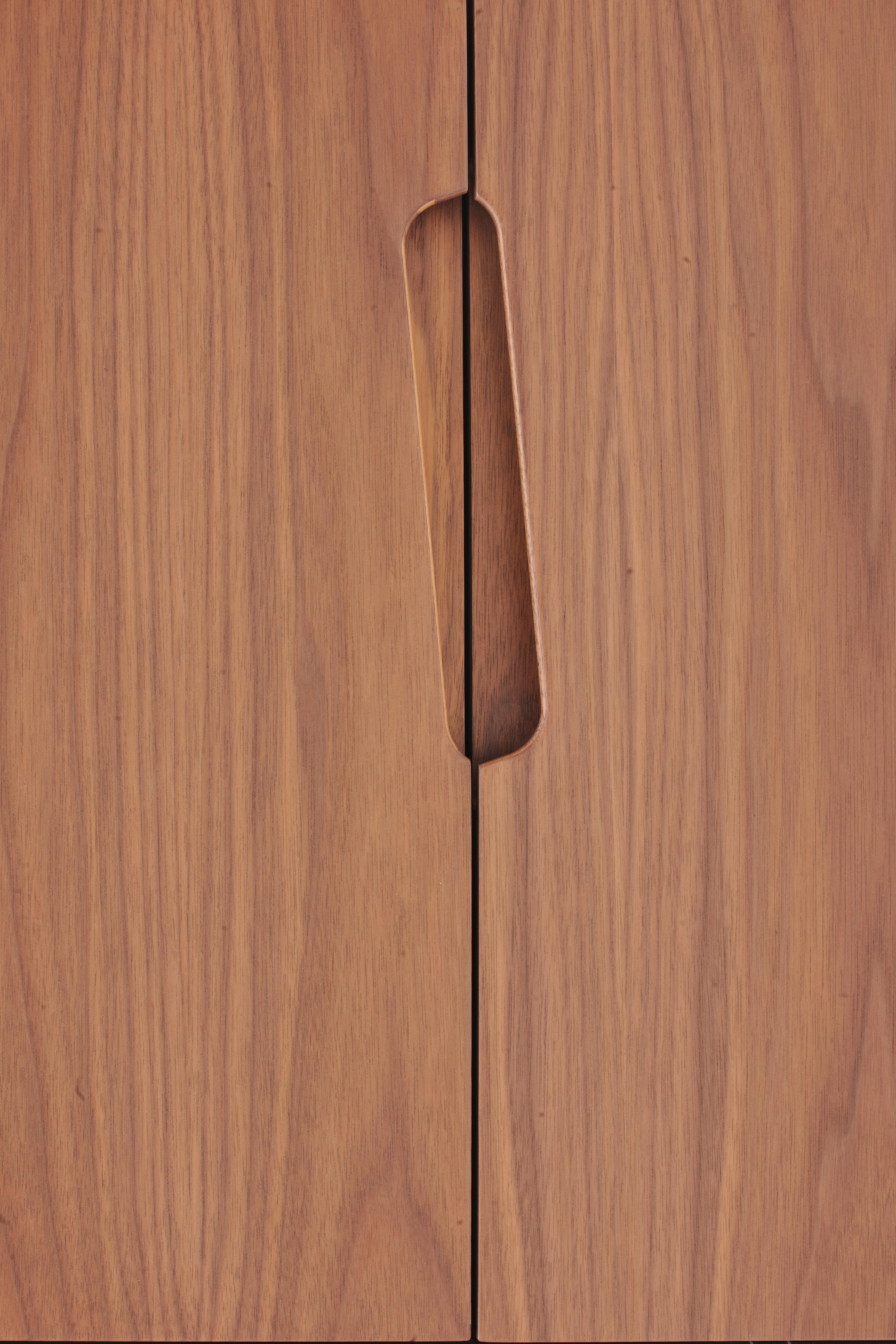 Walnut Malibù Contemporary Sideboard in walnut Wood, by Morelato