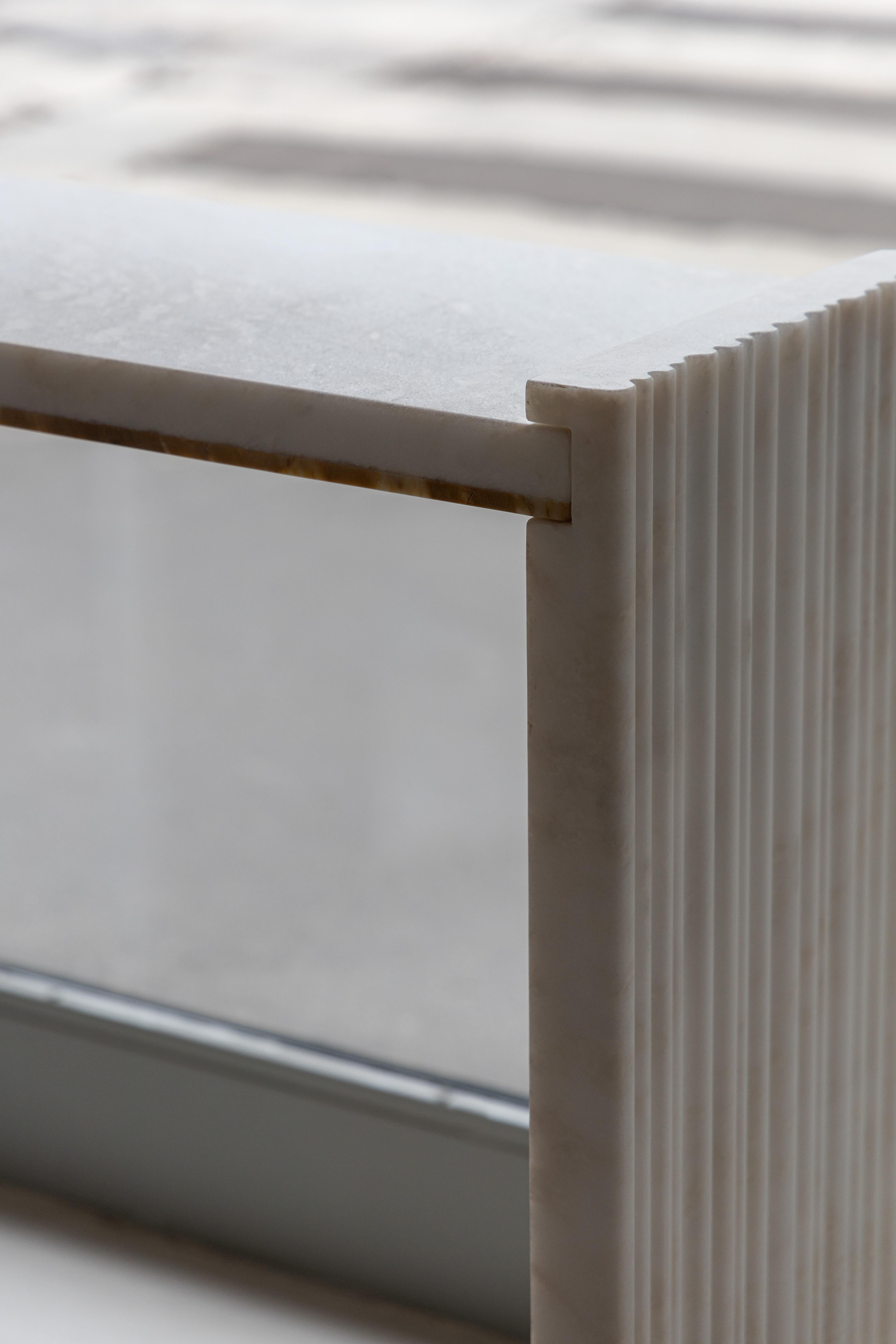 Italian Malibu Marble Console by Serafini For Sale