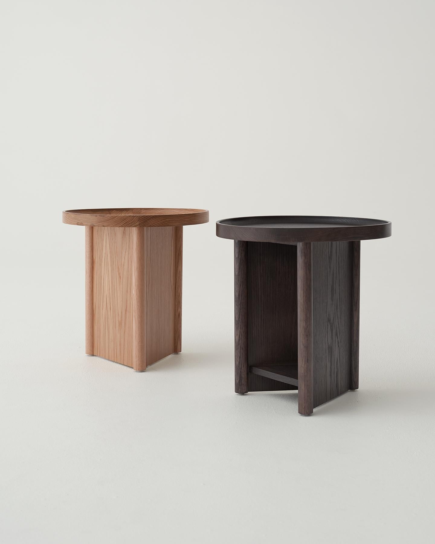 Contemporary Malibu Side Table by Daniel Boddam, Smoked or Stained Oak For Sale