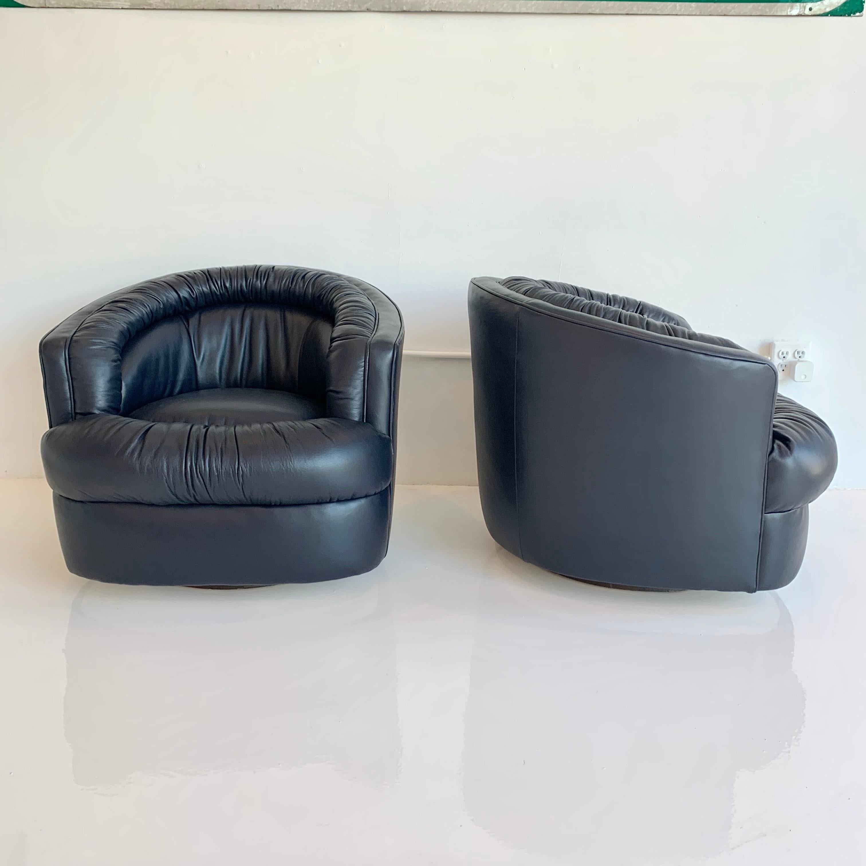 black leather cuddle chair