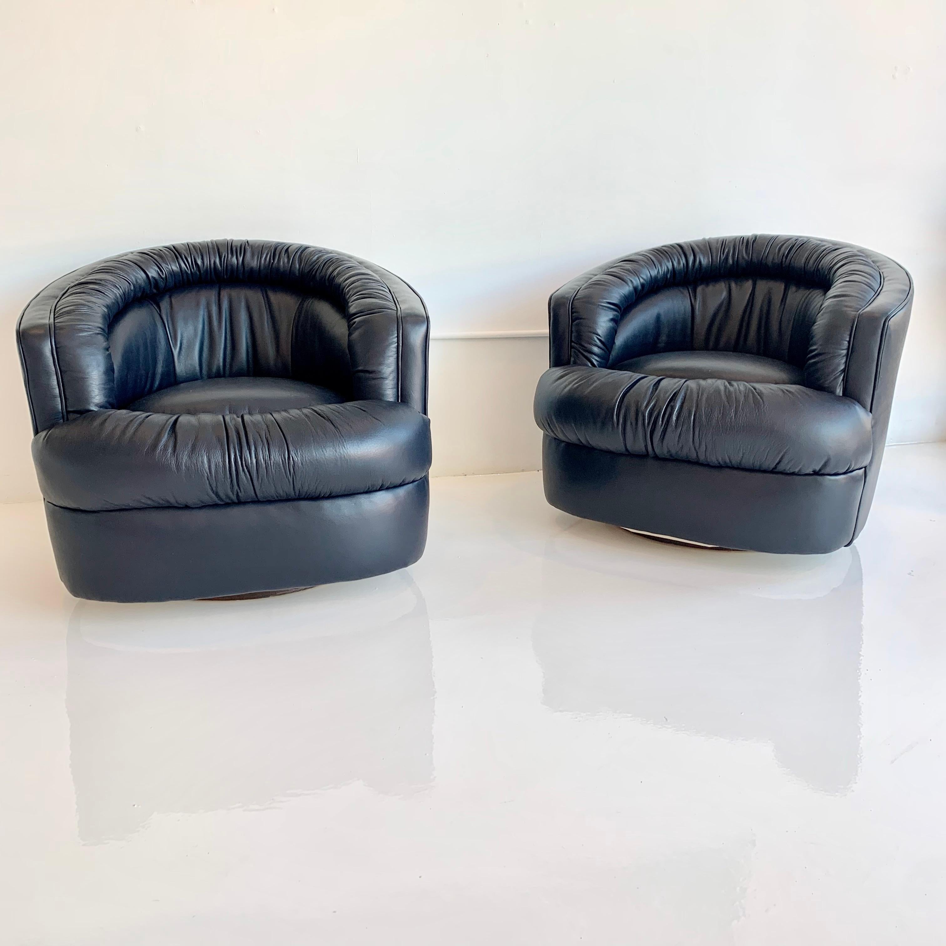 Contemporary Malibu Swivel Chairs by Merit Los Angeles For Sale