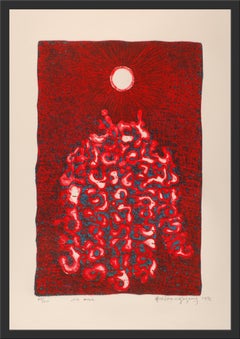 Vintage La Main (The Hand) - Limited Edition Red Abstract Etching