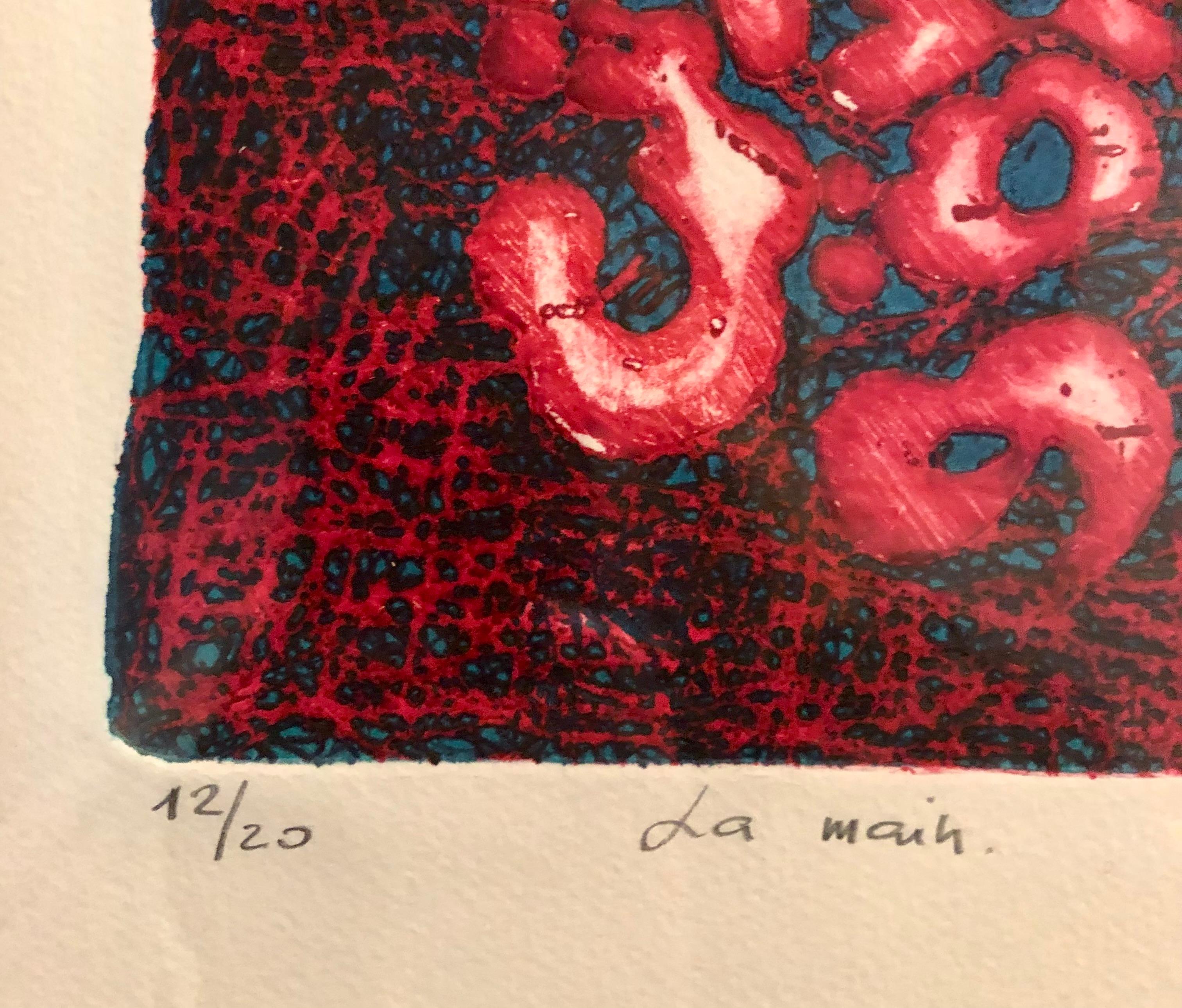 The Hand (La Main) - Limited Edition Red Abstract Etching Print 3
