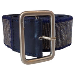 Maliparmi Blue leather and studs belt size 90 cm