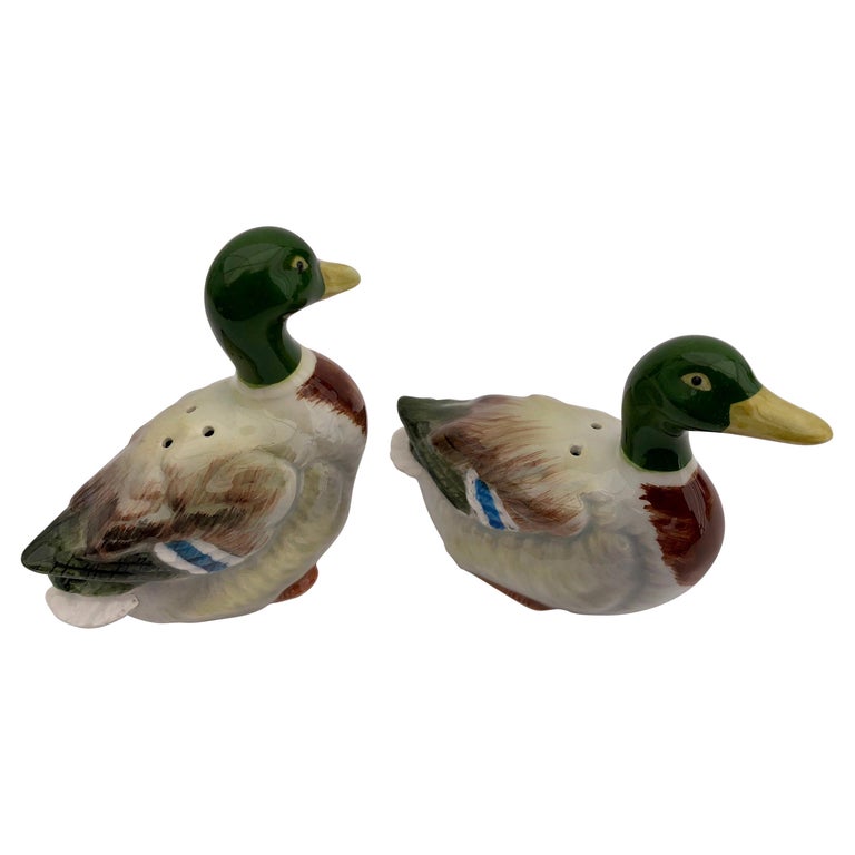 Mallard Duck Ceramic Salt and Pepper Shakers Handcrafted by Otagiri