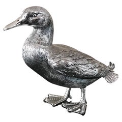 „Mallard“-Figur, handgemeißelt in 925er Silber