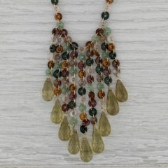 Mallary Marks Multi Color Quartz Briolette Fringe Bead Necklace 18k Gold 18.5"