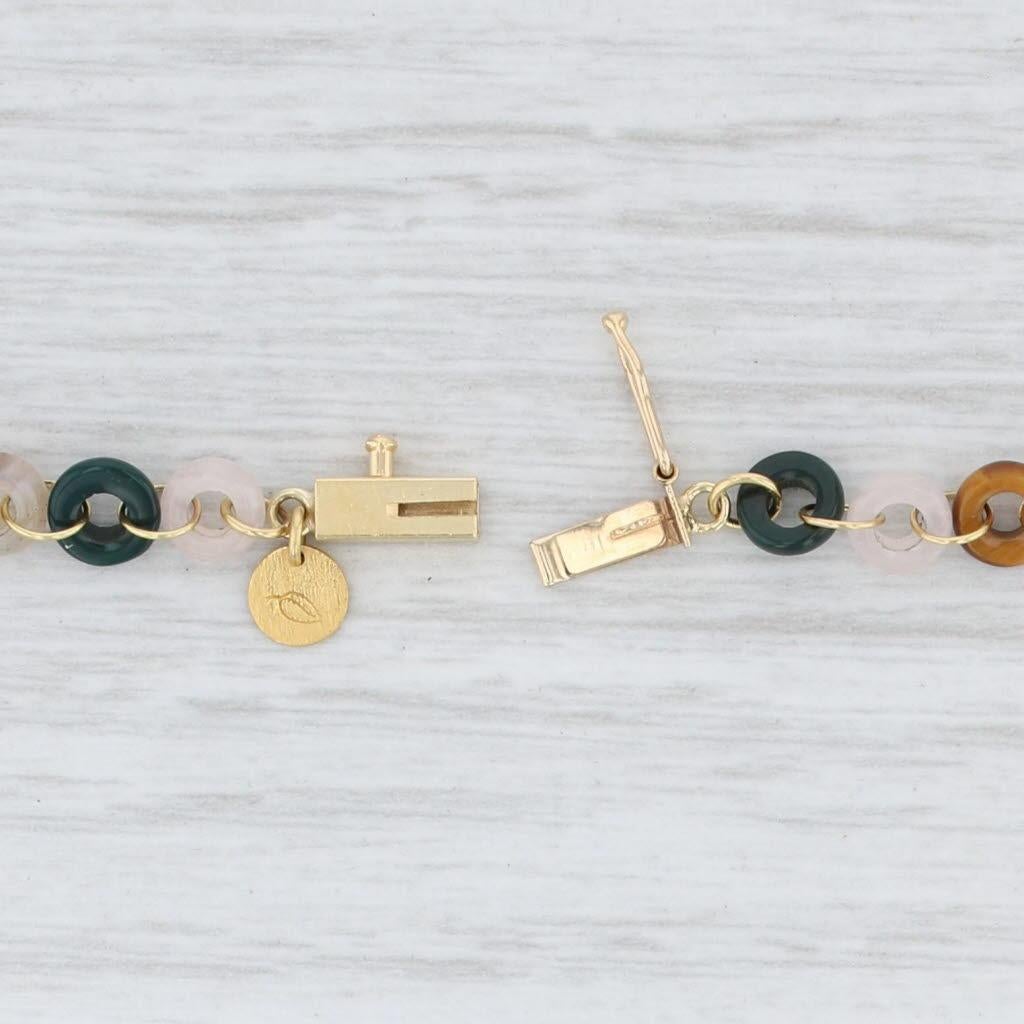 Mallary Marks Multi Color Quartz Briolette Fringe Bead Necklace 18k Gold 18.5
