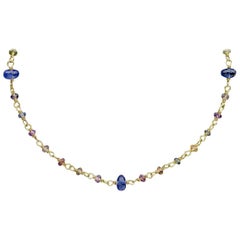 Mallary Marks Spun Sugar Yellow Gold Sapphire Necklace